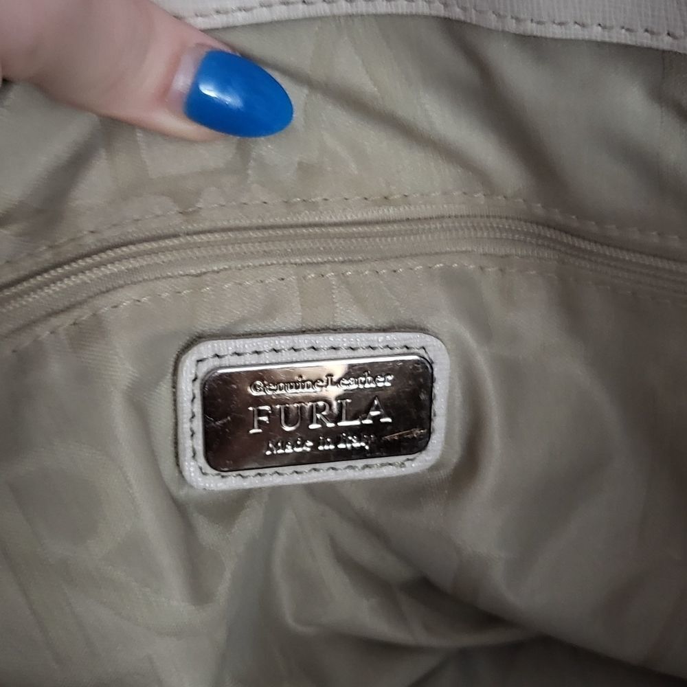 Off white Furla Top Handle Bag Large Tote shoulder bag women's - Picture 11 of 16